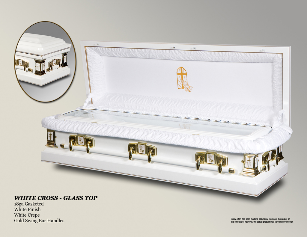 White Cross Glass Top